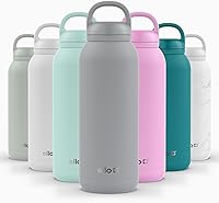 Vista 83 de Ello Cooper Twist - Botella de agua de acero inoxidable de 32 onzas con tapa para beber A prueba de fugas Doble pared y aislada al vacío Asa