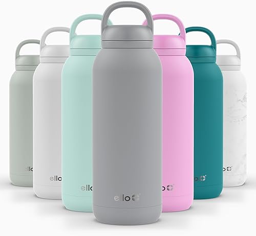 Miniatura 83 de Ello Cooper Twist - Botella de agua de acero inoxidable de 32 onzas con tapa para beber, a prueba de fugas, doble pared y aislada al vacío, lazo de