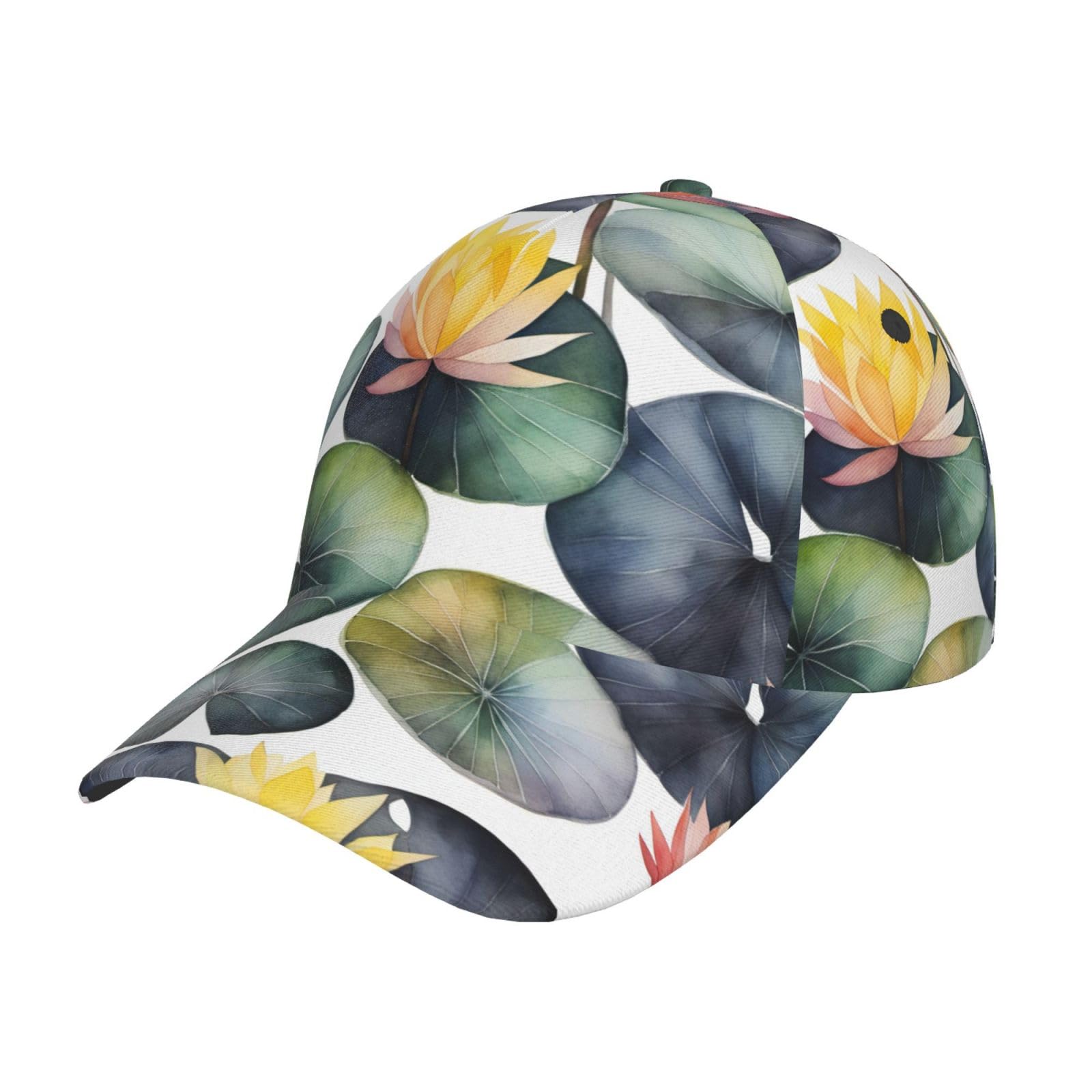 Casquette de baseball en coton délavé avec coussinets de lys noirs et ouverture queue de cheval - 8