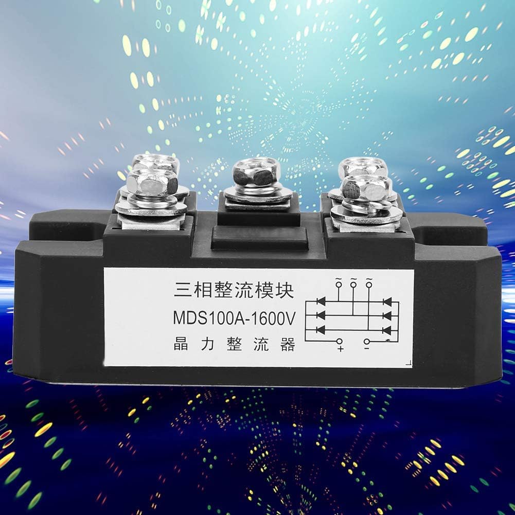 Rectificador De Puente MDS-100A 1600V 5 Terminales Módulo De Diodo De Onda Completa Trifásico Con Base De Montaje Aislada Para Rectificación Trifásica