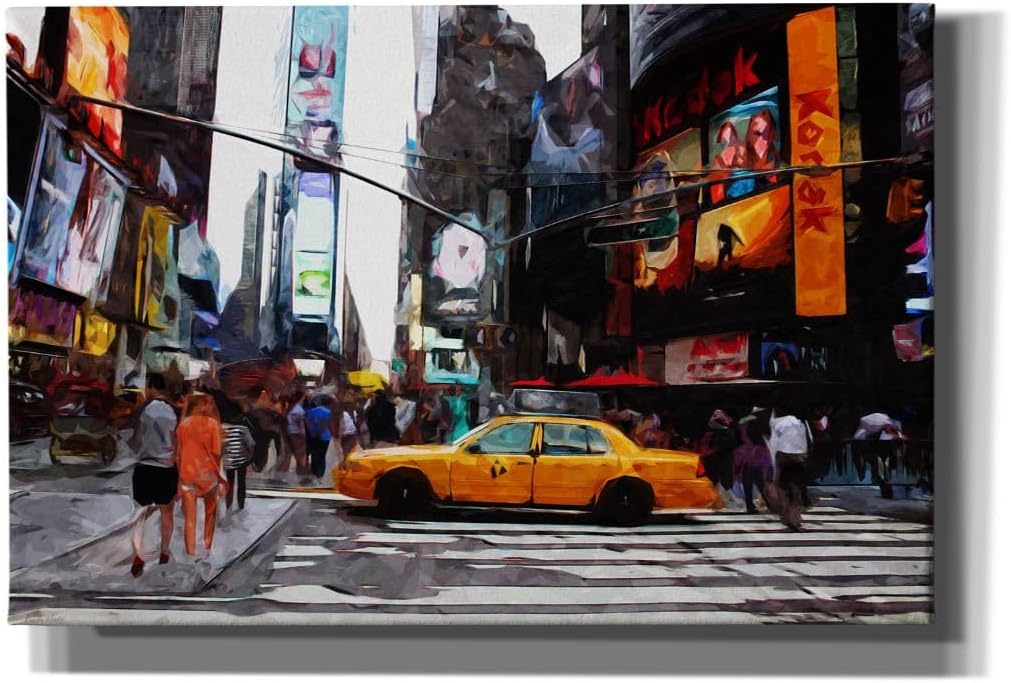 Epic Graffiti 'Times Square' by Linda Woods, Canvas Wall Art, 18"x12"