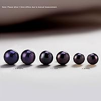 Vista 8 de YAMI Aretes de perlas negras, grises y blancas, perlas cultivadas reales, aretes de plata de ley 925 chapados en oro de 18 quilates, regalos