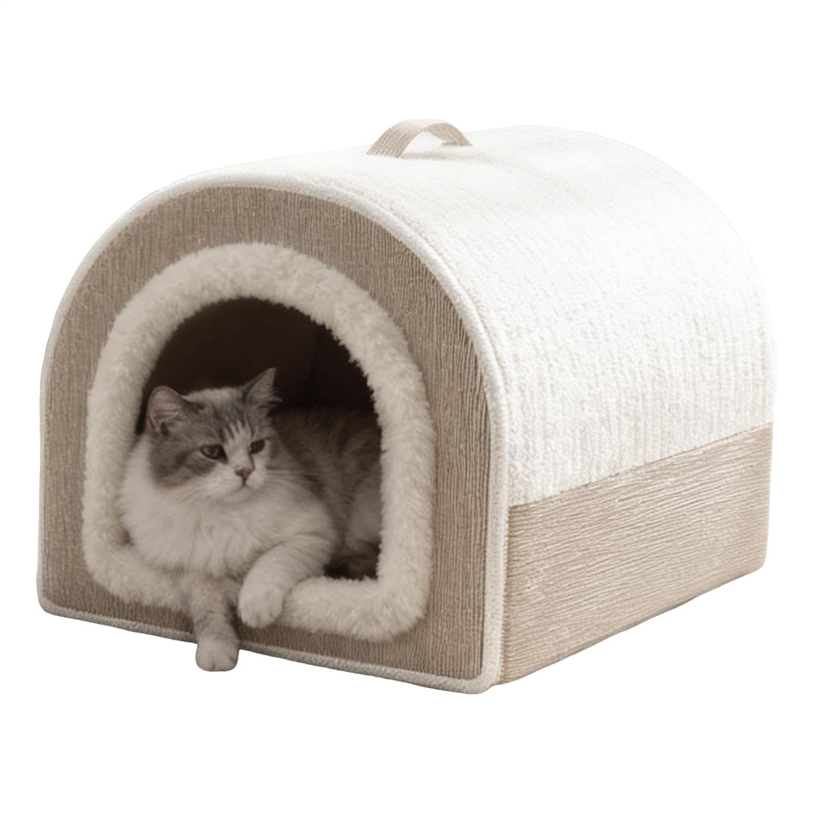 Maison d'extérieur pour chat | Abri dôme pour temps froid, lits en peluche
