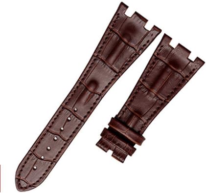 28MM Black Leather Watch Band Strap Fits For Audemars Piguet Royal OAK AP100