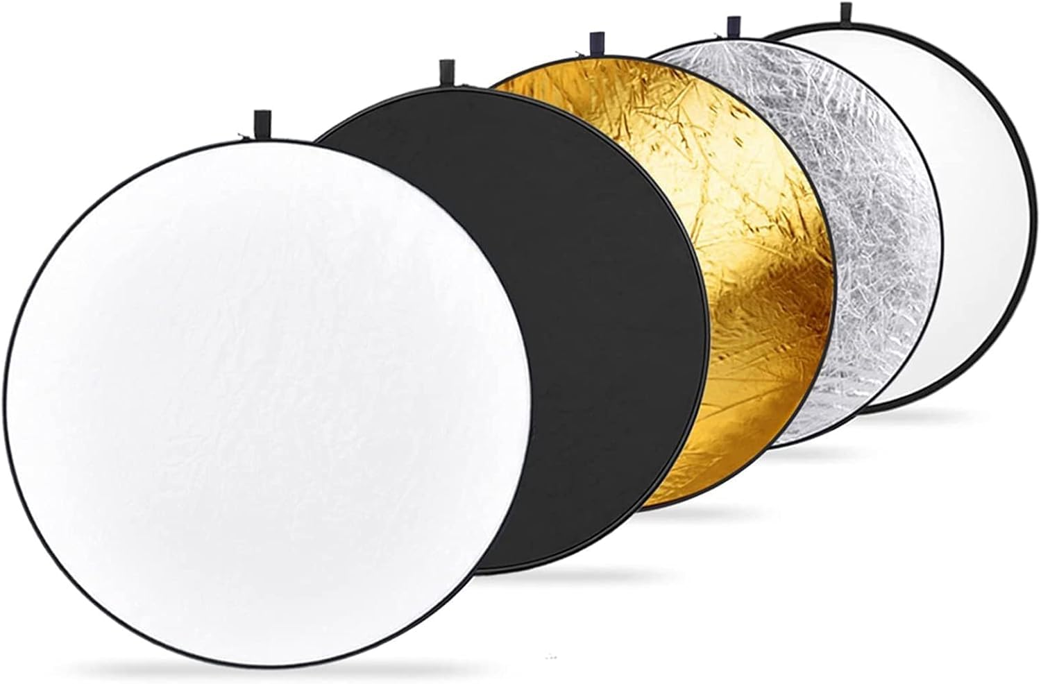 NEEWER 110cm Lichtreflektor Diffusor 5 in 1 Faltbare Multi Disc mit Tasche - Durchscheinend, Silber, Gold, Weiß und Schwarz, Fotoreflektor für Studio Fotografie Beleuchtung im Freien, RF-110