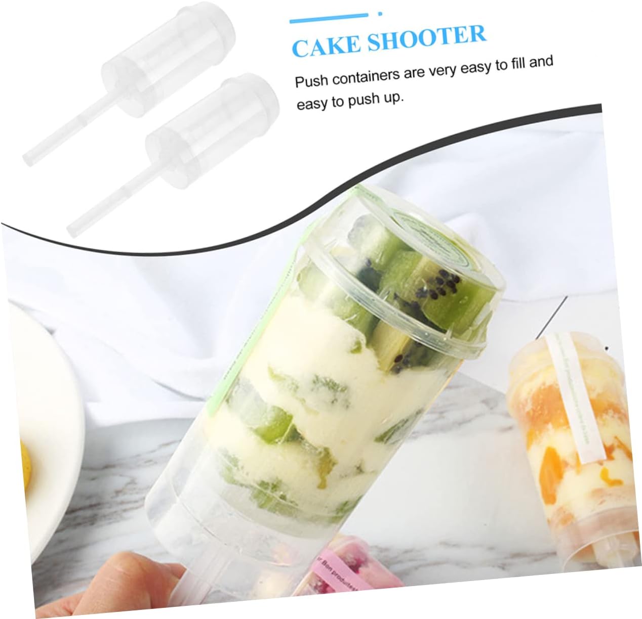 40pcs Push Pop Cake Holders Cake Tube Containers for Desserts for Parties Weddings Birthdays Easy to Clean Versatile Use Home and Events