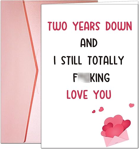 Miniatura 1 de Dapofajo Tarjeta de segundo aniversario, tarjeta de aniversario de boda, tarjeta de 730 días juntos, 2 tarjetas de aniversario para novio, marido,