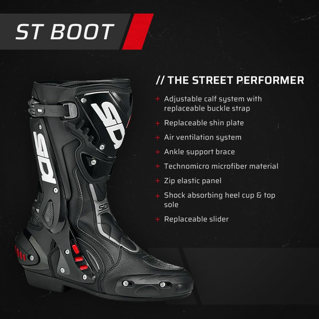 Sidi ST Buty motocyklowe, czarno-czerwone, rozmiar: 43