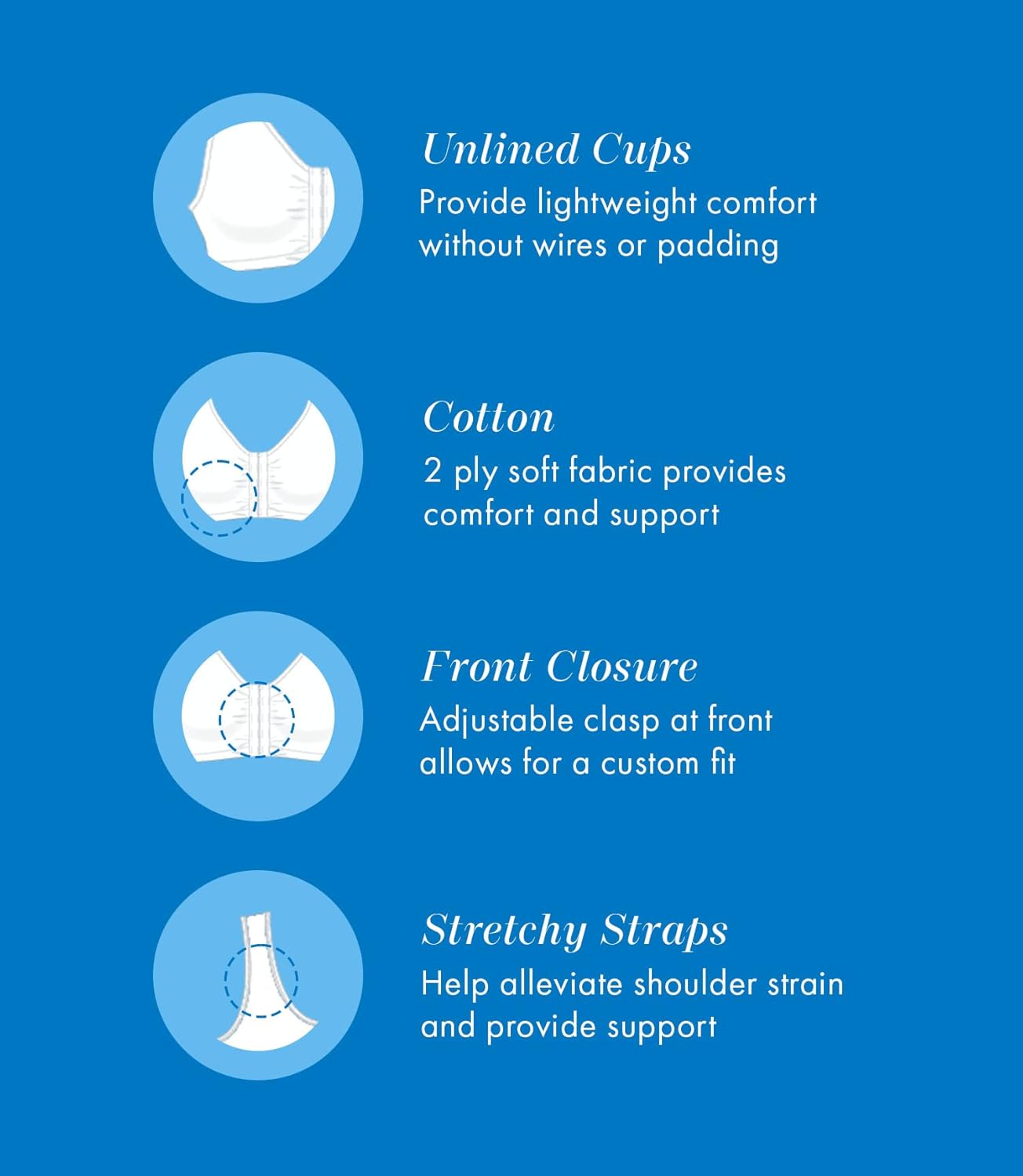 Bestform 5006014 Comfortable Unlined Wireless Cotton Stretch Sports Bra with Front Closure - Image 4