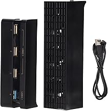 Para PS4 Slim Cooling Fan Console Cooler com USB HUB, Auto Cooling Fan para PS4 Slim Gaming Console, baixo ruído, 3 ventiladores, opcional automático e manual, USB DC 5V Fan para PS4 Slim