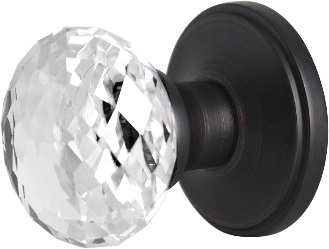 Bеѕt Rеvіеw GOBEKOR 6 Pack Flat Ball Crystal Interior Door Knobs,Diamond Glass Dummy Door Handles in Oil Rubbed Bronze,Classic Rosette Suреr Sаlе 🛒 GOBEKOR 6 Pack Flat Ball Crystal Interior Door Knobs,Diamond Glass Dummy Door Handles in Oil Rubbed Bronze,Classic Rosette