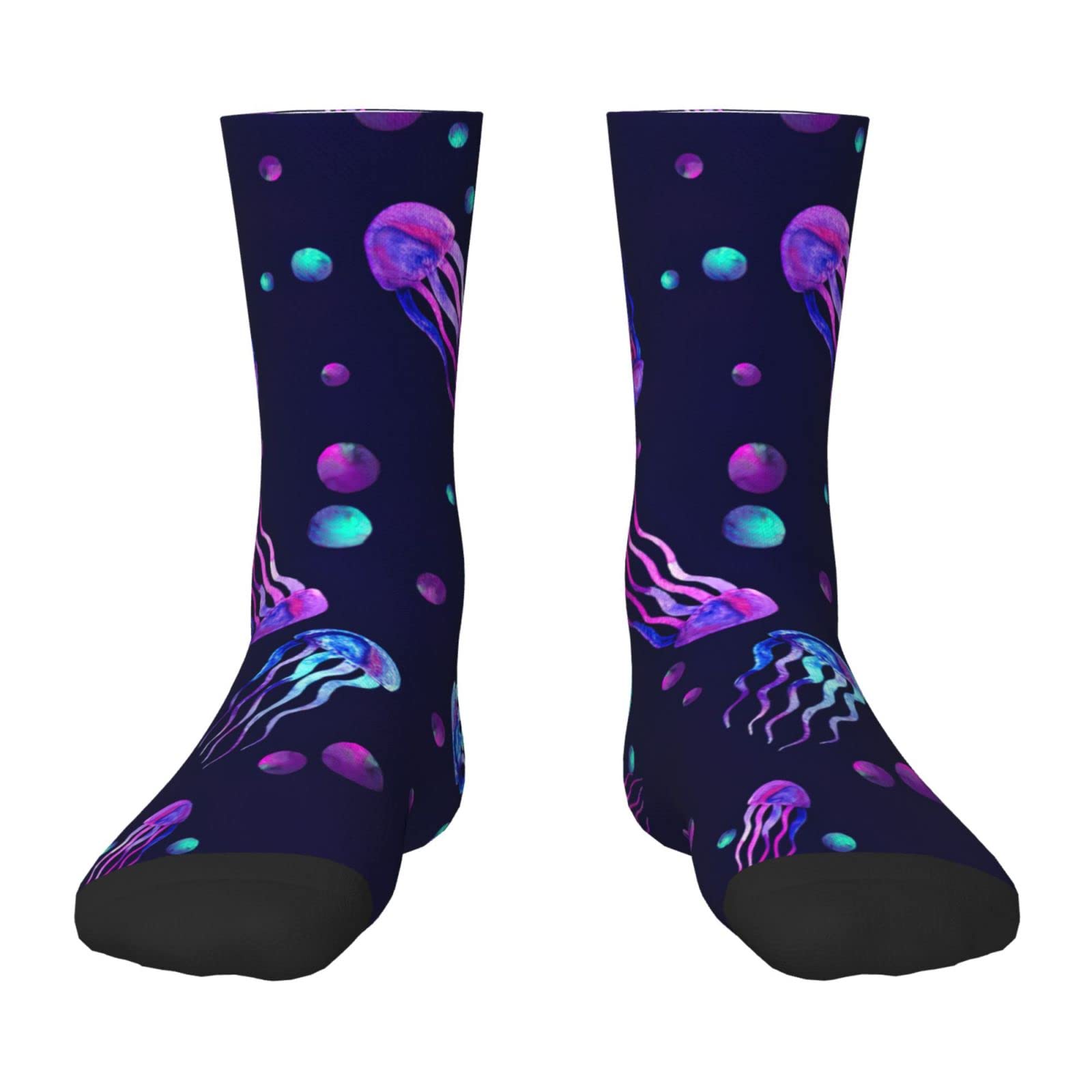 DJNGN Jellyfish Glow In Dark Baby Kids Crew Socks Cozy Athletic Socks Toddler Child Anti Skid Slipper Compression Sock