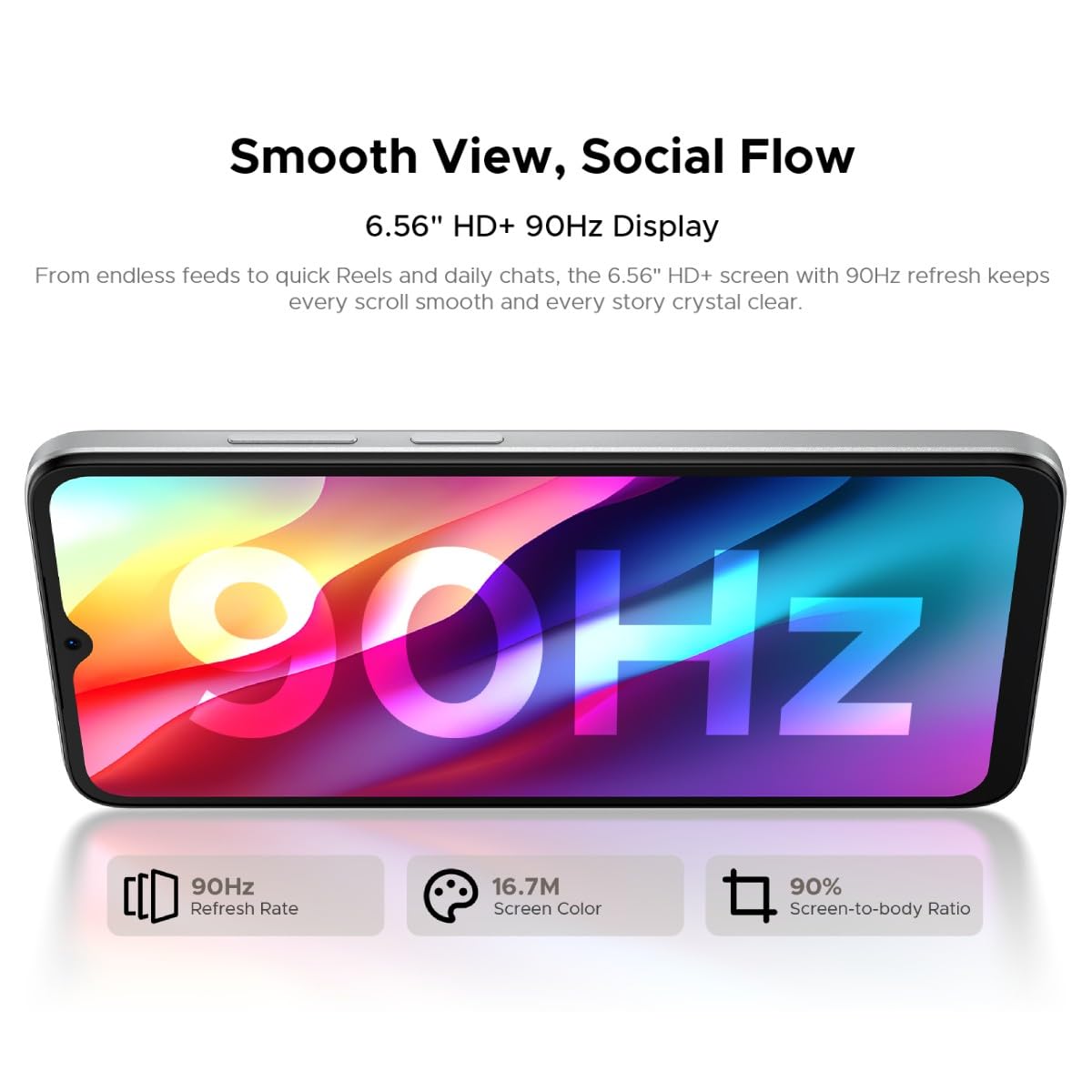 Note 56 Smartphone Sbloccato 2026, Telefono Android 16, Batteria 6150mAh, Display 6,56" 90Hz, 24GB+64GB/2TB, Jack 3,5mm, 4G Dual SIM, Sblocco Facciale, GPS WiFi, Bianco