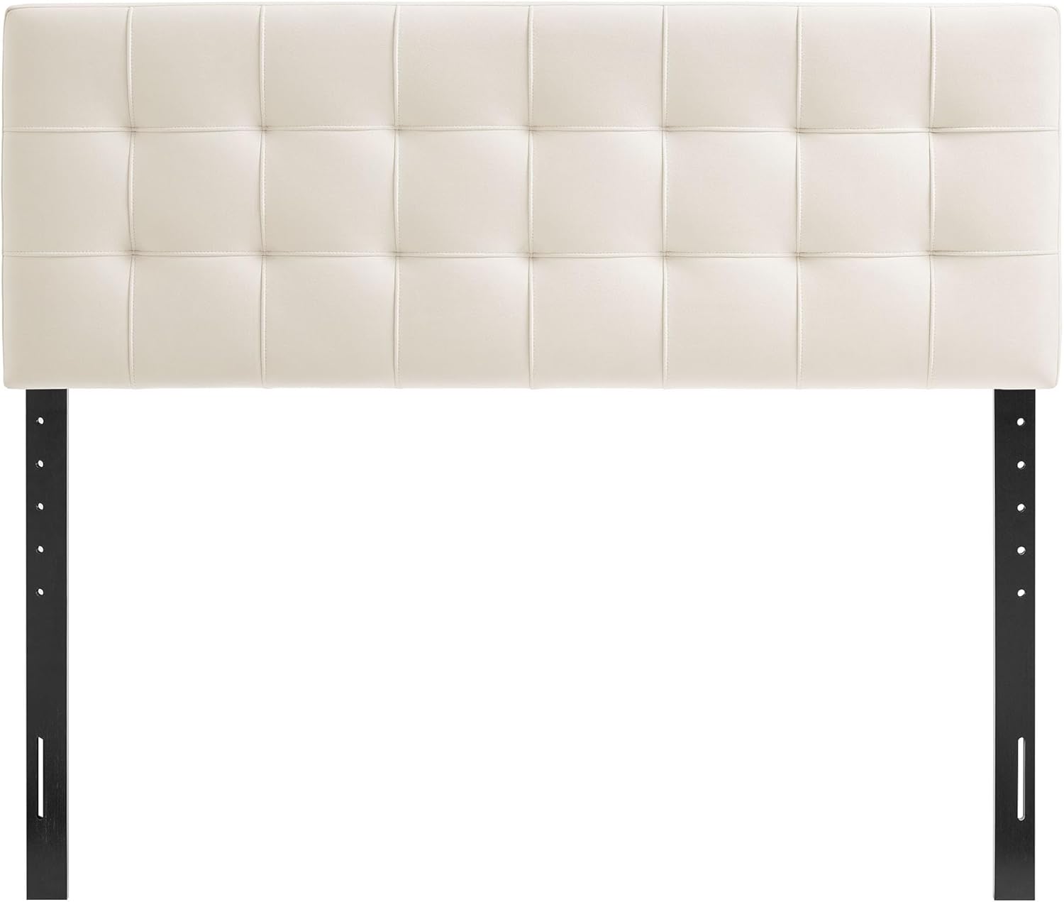 Modway Lily Performance Velvet King Size Headboard with Biscuit Tufting in Alabaster - Stain-Resistant Upholstery with Padded Design and 5 Height-Adjustable Mounts