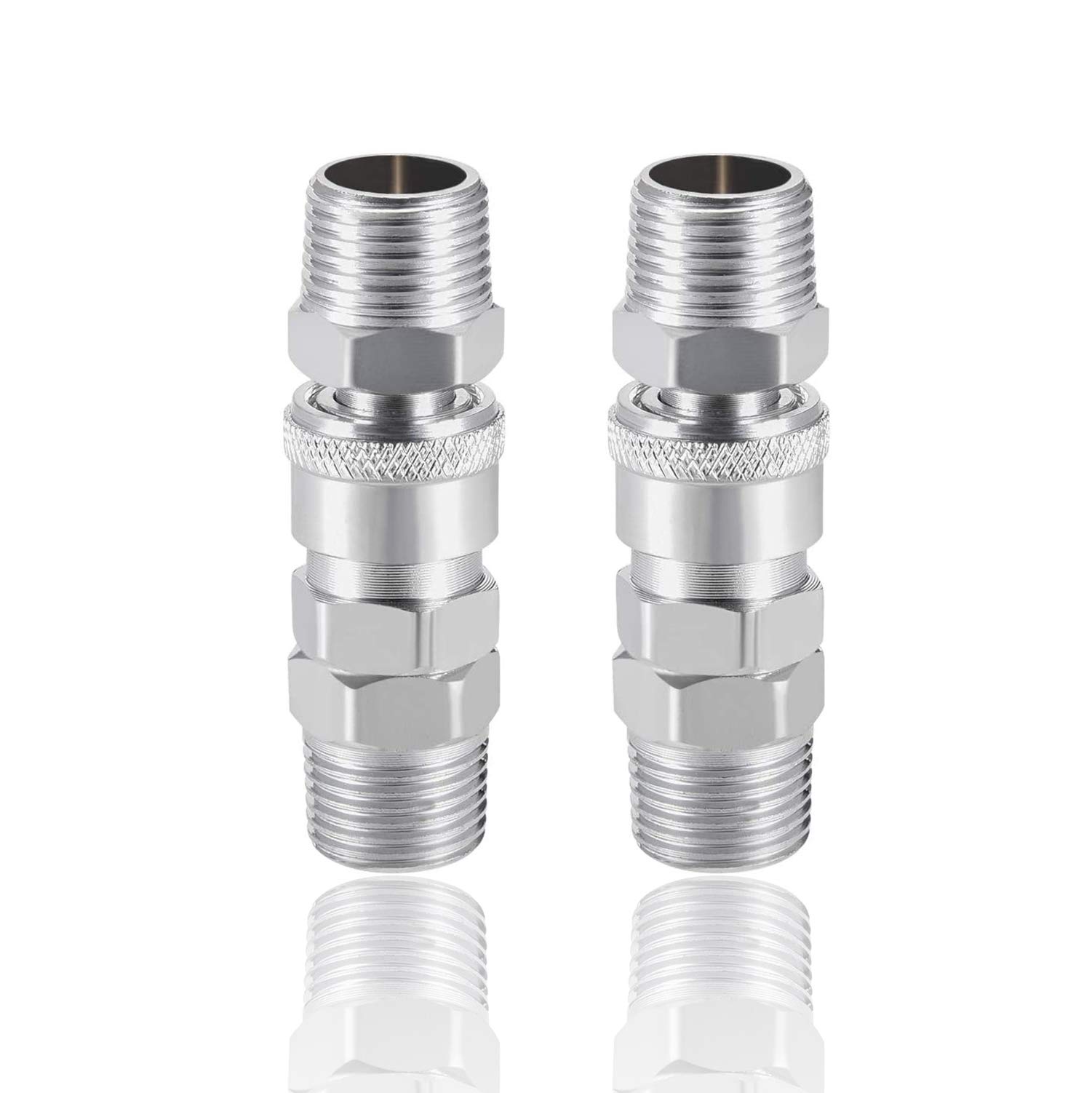 Nacx Women's Silver Sm40 + Pm40 Air Tool Pressure Washer High Flow Coupler Plug G1/2 Quick Connect Fitting 2Set