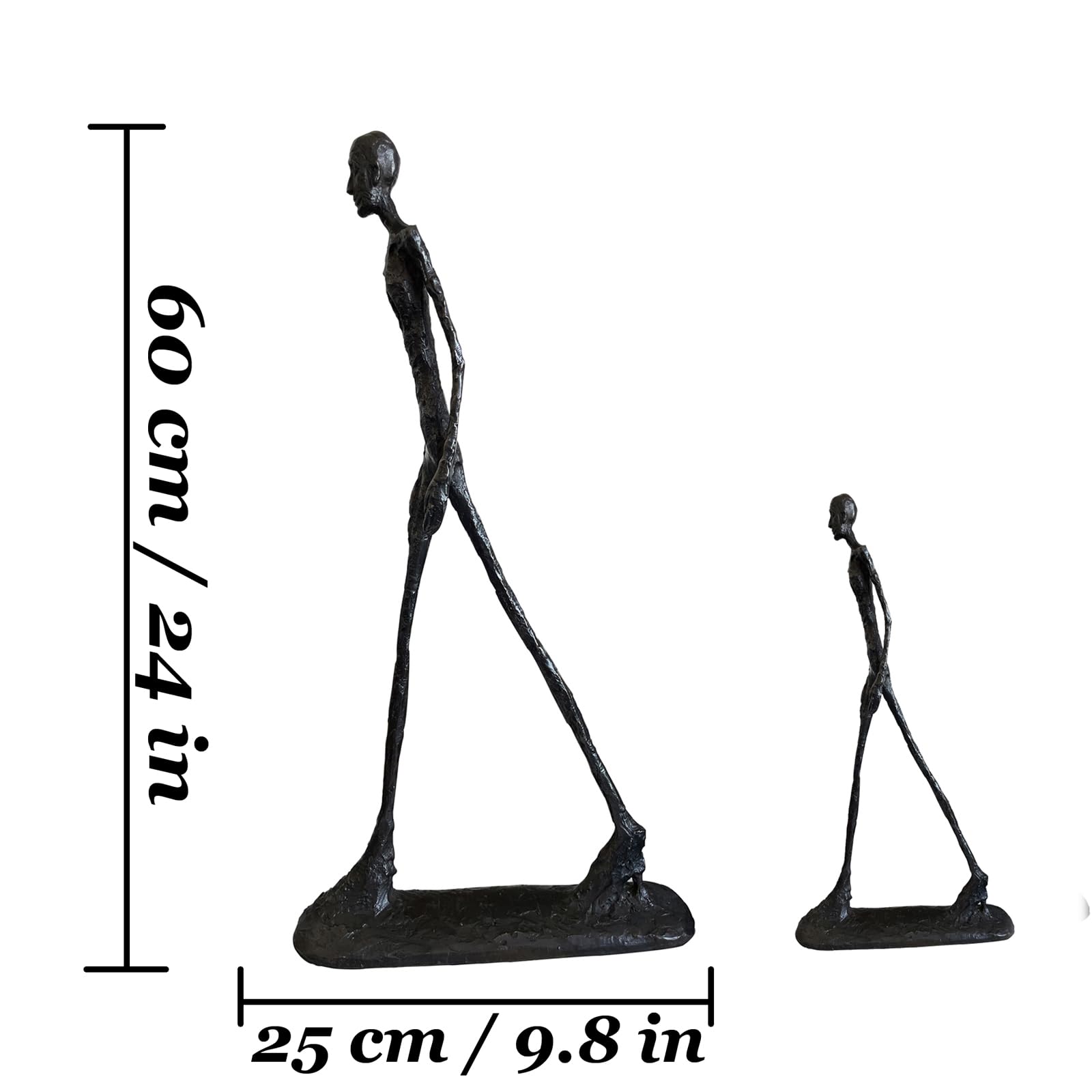Figura de Bronce Giacometti, Escultura Abstracta de Hombre, Elegante Adorno Decorativo de Bronce,Marrón,60CM