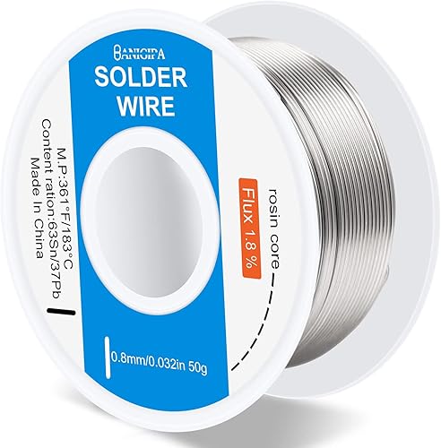 BANIGIPA Cable de soldadura de núcleo de colofonia de 63-37 para soldadura eléctrica flujo 18 soldadura rápida bajo punto de fusión fluye bien