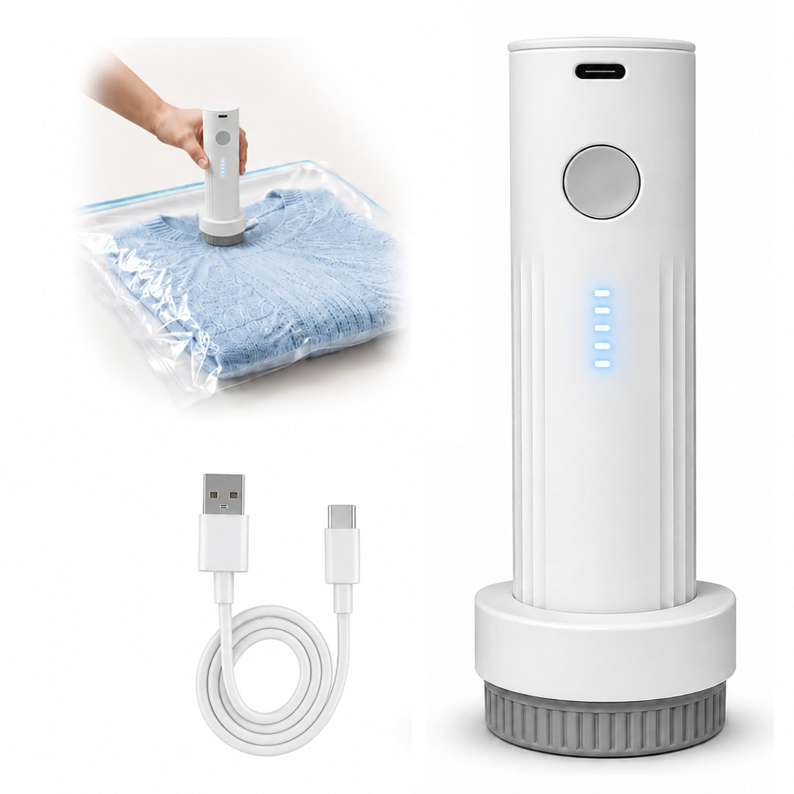 Wireless Electric Vacuum Pump for Storage Bags USB-C Rechargeable