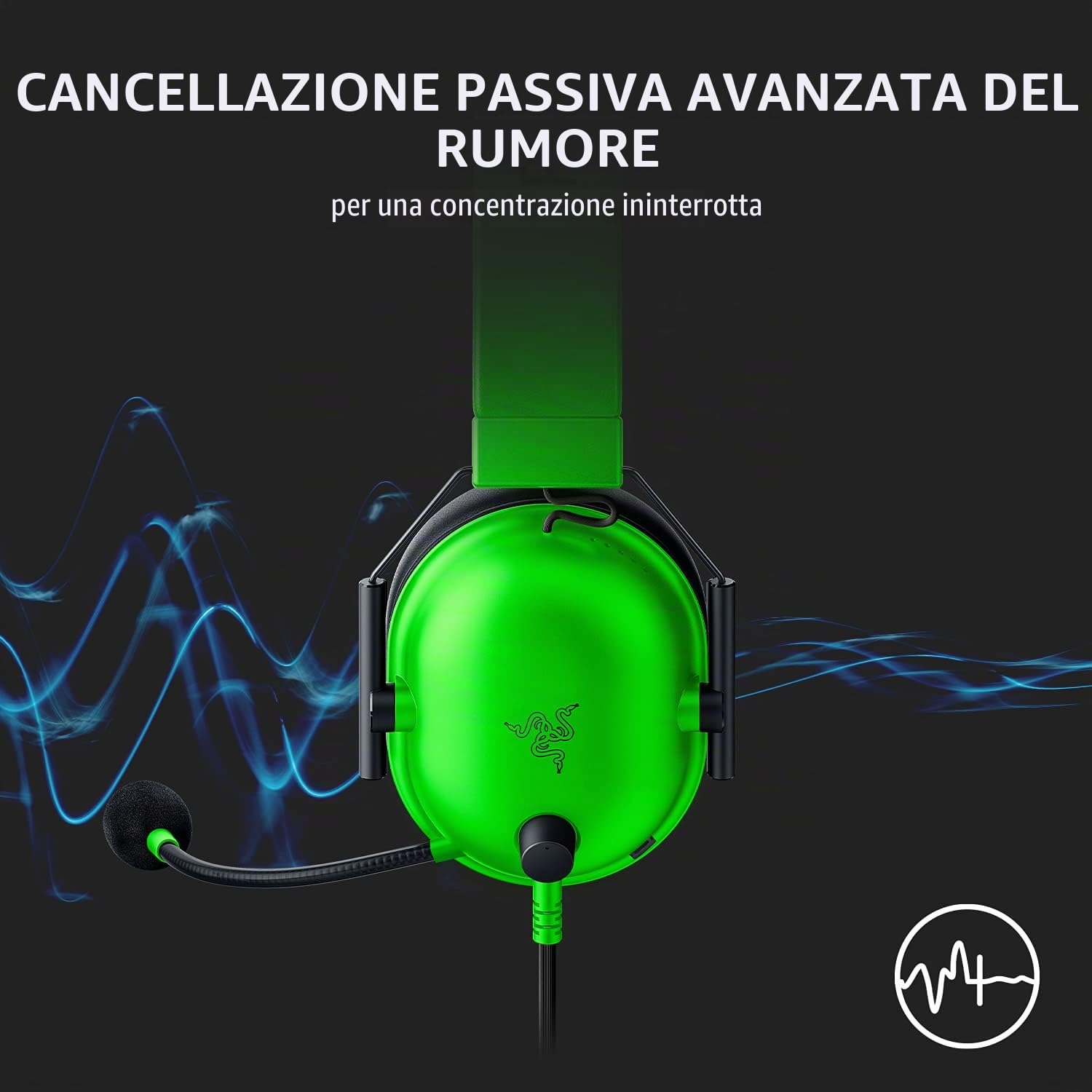 Razer BlackShark V2 X Gaming Headset: 7.1 Surround Sound – Driver 50 mm – Cuscino in memory foam – per PC, PS4, PS5, Switch, Xbox One, jack audio da 3,5 mm, verde