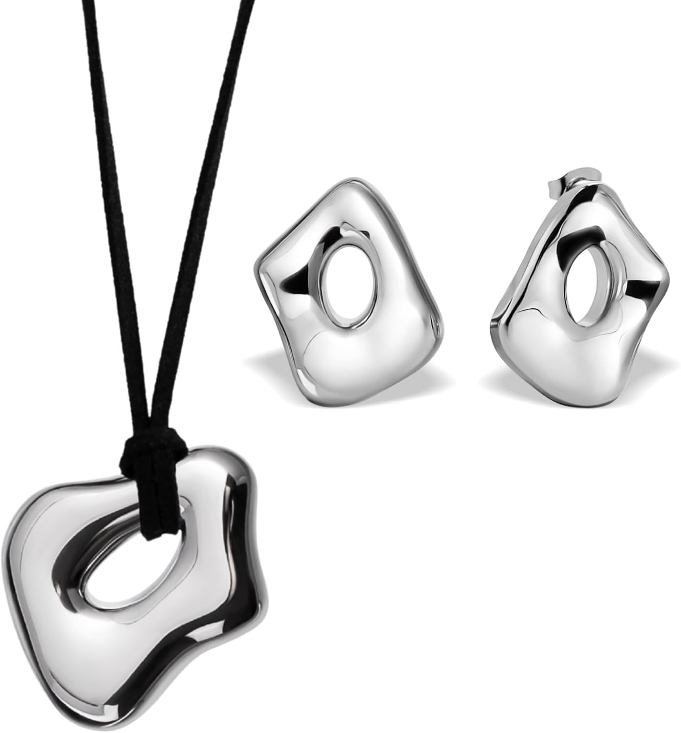 18K PVD Gold & Polished Silver Curated Jewelry Set for Women - Premium Stainless Steel, Non-Tarnish, Safe for Sensitive Skin, Perfect Holiday Gift
