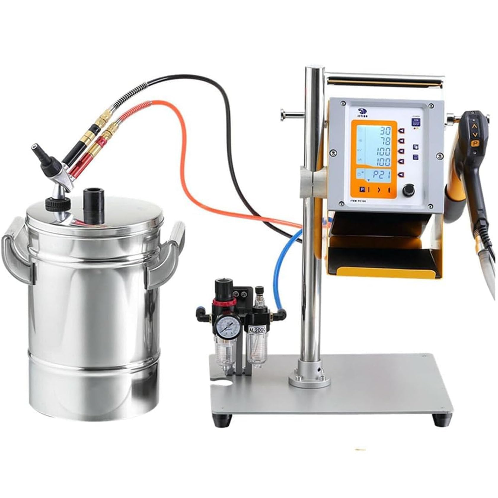 Kit di verniciatura a Polvere elettrostatica, spruzzatore di Polvere con Pistola a spruzzo, Protezione Contro ruggine e corrosione per Automobili
