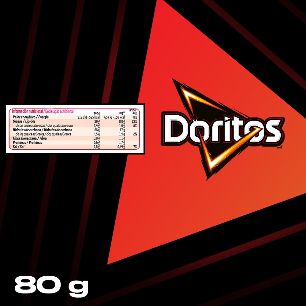 Doritos Bits, Snack de Maíz crujiente con sabor original, Producto de Aperitivo Matutano, bolsa individual de aperitivo, 80 gr