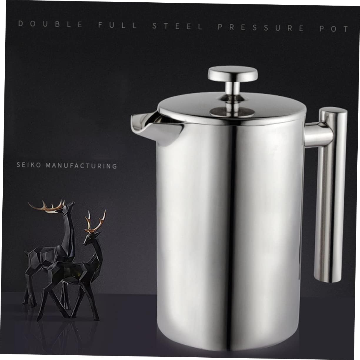 Luxshiny Stainless Press Tea Infuser Multi Function Filter Teapot for Tea Coffee and Beverages Easy to Clean for Home and Gatherings