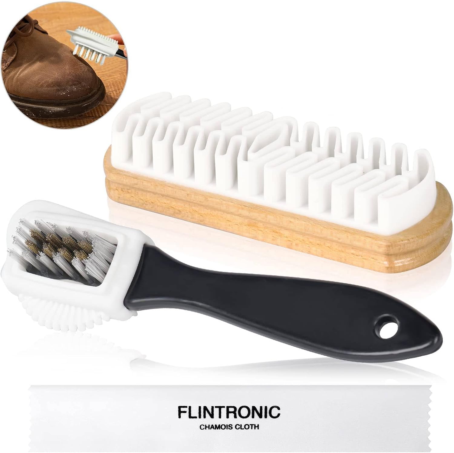 2 Pcs Suede Shoes Brush Kit, Suede Shoes Boots Polish Dauber Applicators Cleaning Leather Care Brushes Suede Cleaner Brush