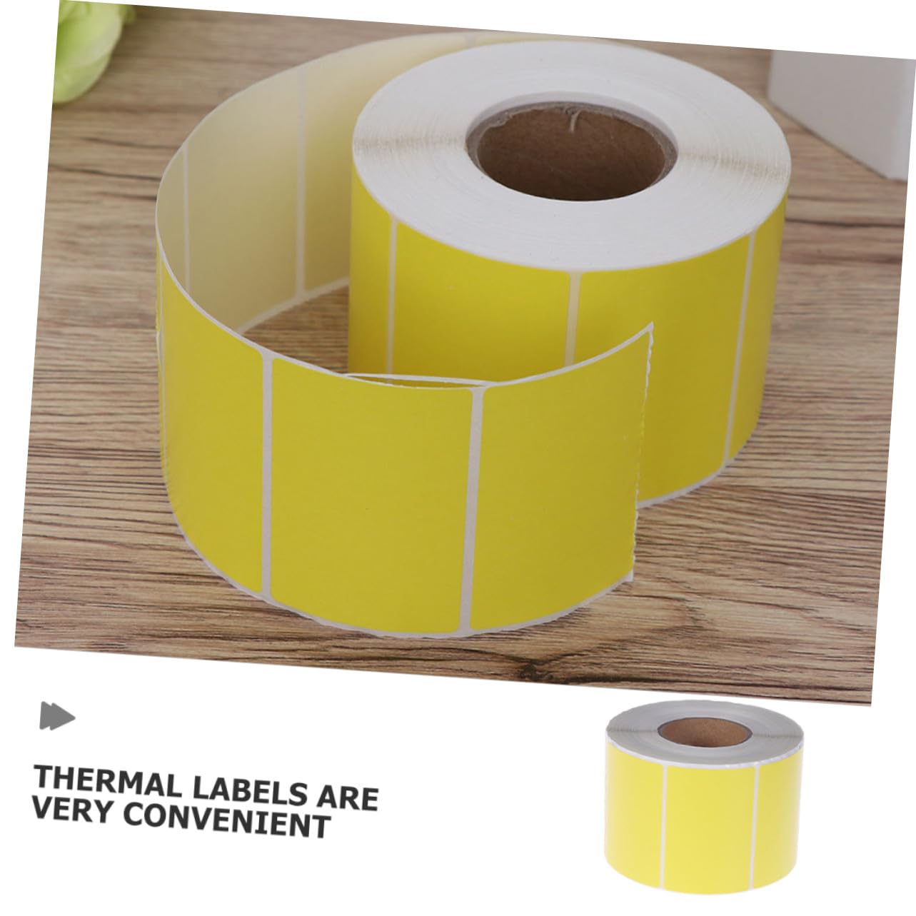 2 rouleaux Étiquettes Thermiques Autocollantes Mat Jaune Résistantes à Eau pour Impression et Codes Barres de Étiquettes pour Bureau et Expédition