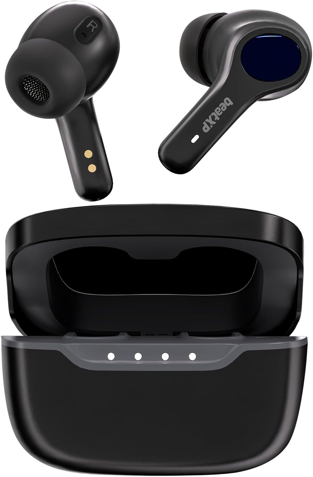 Pulse XPods Bluetooth True Wireless Ear Buds with 40H Playtime, Dual Mic AI ENC, Low Latency for Gaming Mode, Type C Earphone with 10mm Drivers, IPX5, BT 5.3, Touch Control (Black)