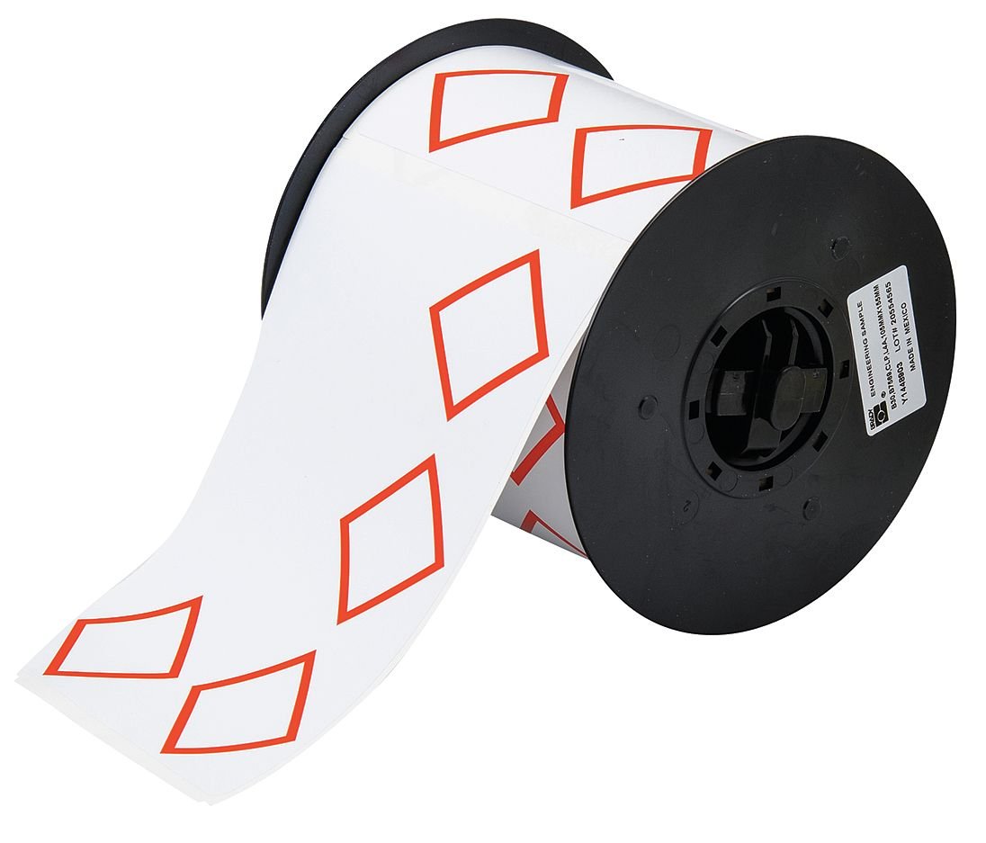 Brady B30-262-7569-CLP4A Película de vinilo, 4 x 6 pulgadas, BBP31 Cinta de vinilo GHS de 2 colores, 4 diamantes (1 rollo de 200 etiquetas)