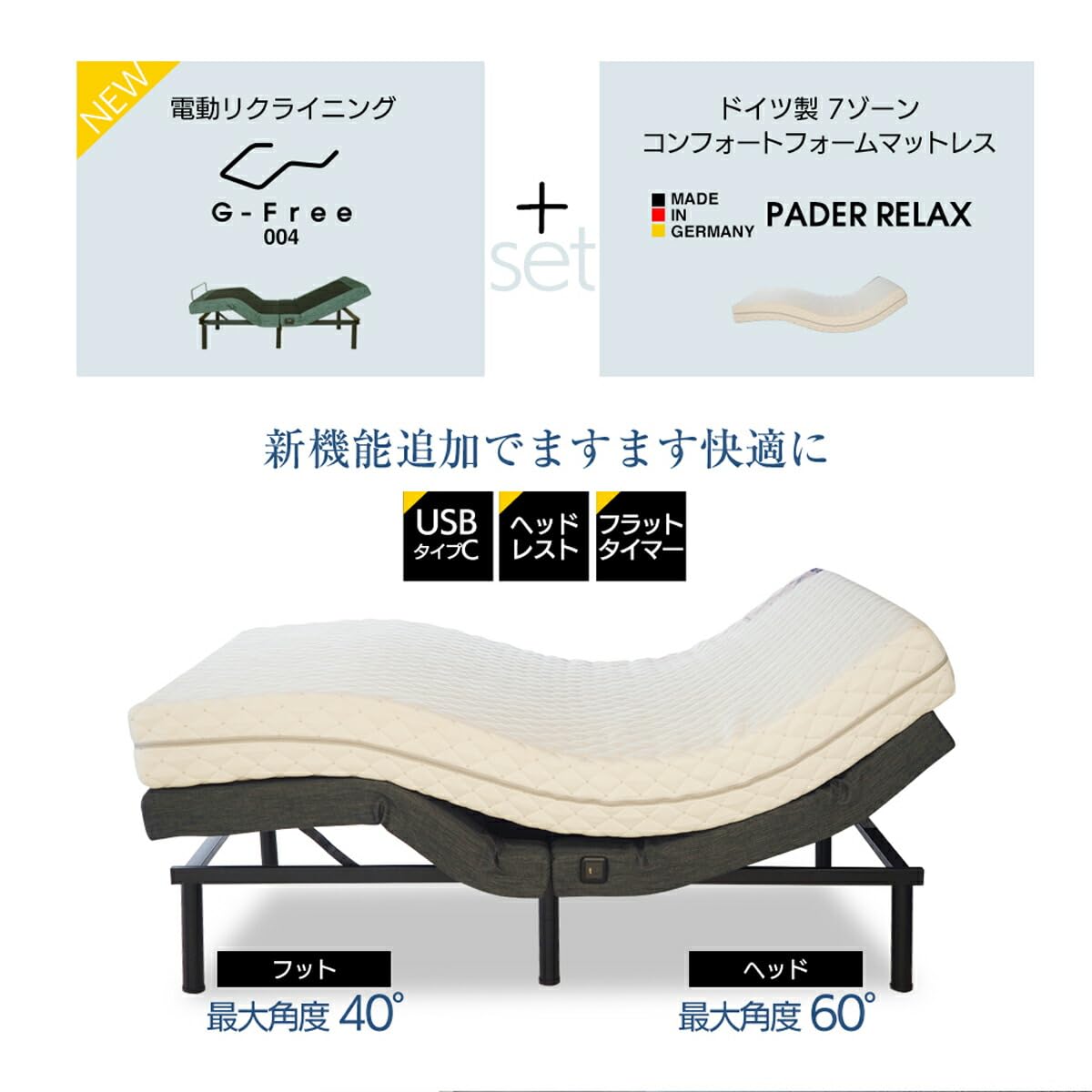 Amazon｜【ベッドアンドマットレス】 ドイツ製7ゾーンマットレスセット