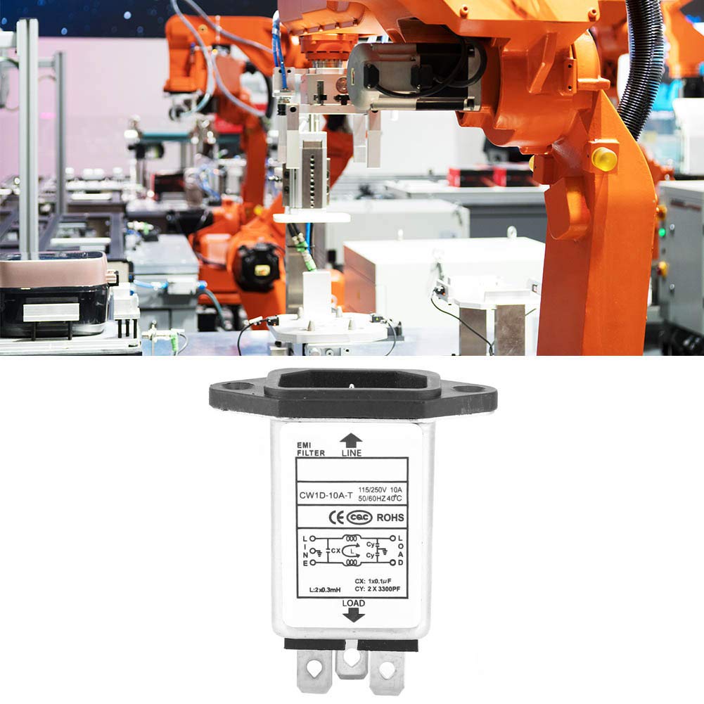 Filtro di Alimentazione EMI 115 V-250 V 10A 50/60Hz Monofase