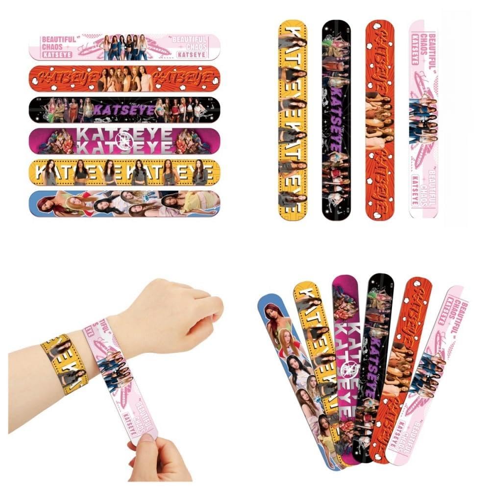 FEIFEI'S BOW 12Pcs Party Bags Fillers Kids Slap Bands,Slap Bands Slap Bracelets Wristband Party Favours for Girls Boys Party Bag Fillers Birthday Classroom Gifts kpop katseye (KATSEYE)