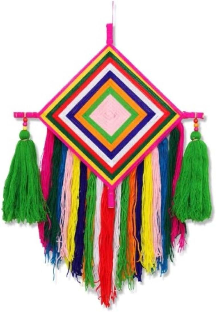 jewellary hub Handcrafted Multi-Color Woolen Kite Tassel Hanging for Home, Office, or Hall Décor (Set of 1)