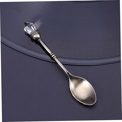 Miniatura 2 de Cuchara agitadora de diamante estilo corte europeo cuchara de café de aleación retro cuchara pequeña para pastel de té helado postre bar uso