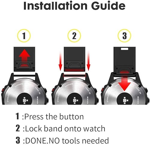 Miniatura 7 de Notocity Correa de reloj de silicona suave compatible Fenix 5X de 1024in de ancho para Fenix 6XFenix 7XFenix 5X PlusFenix 6X ProFenix 3Fenix 3
