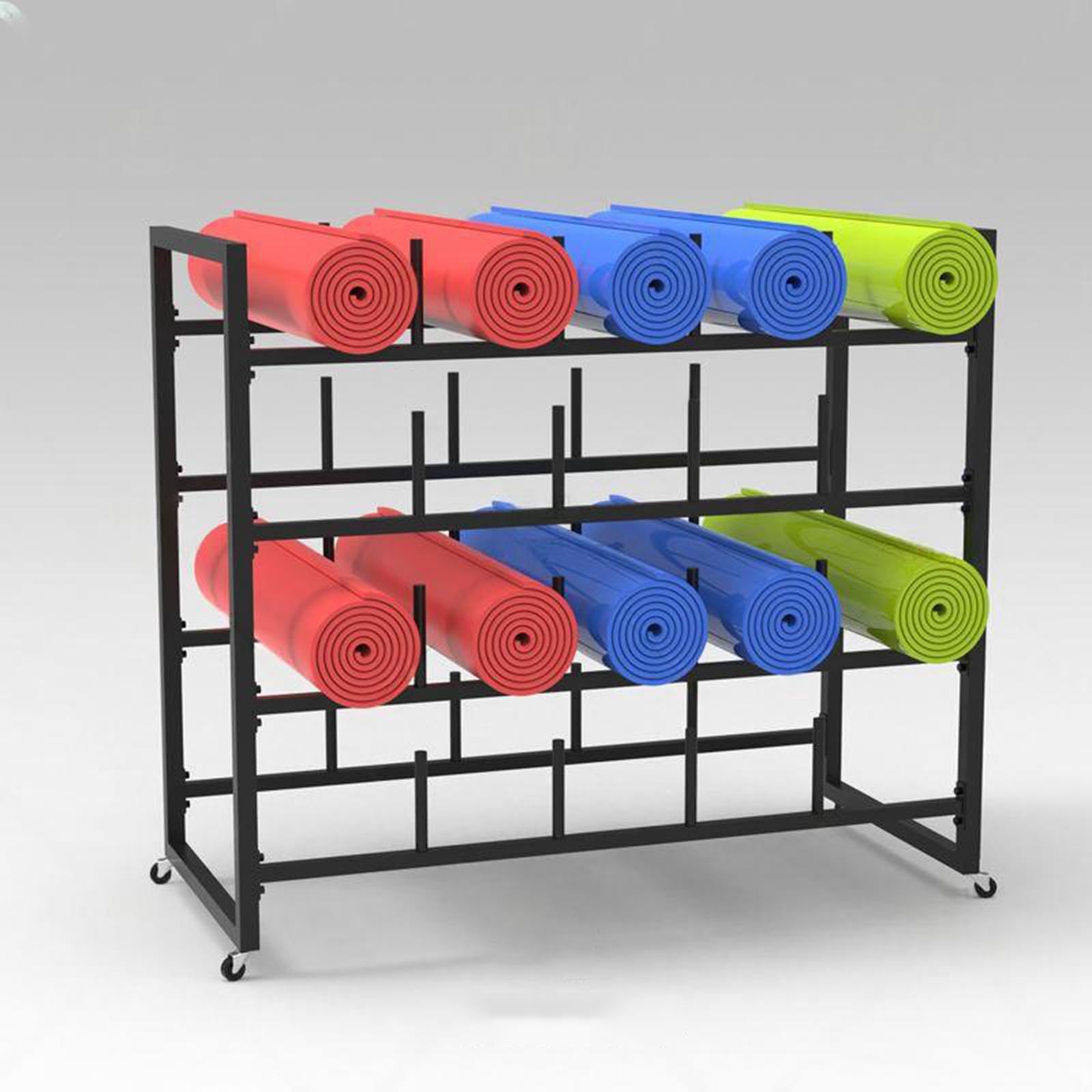 Soporte de esterillas de yoga para un estudio ordenado y libre de desorden