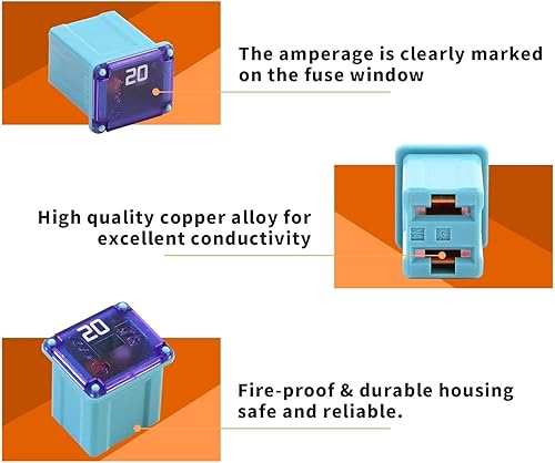 Miniatura 2 de Kit de fusibles Jcase Mini Jcase Surtido de fusibles de perfil bajo 20A 30A 40A 50A 60A Ajuste para Ford Chevy/GM Nissan y Toyota, camionetas y SUV