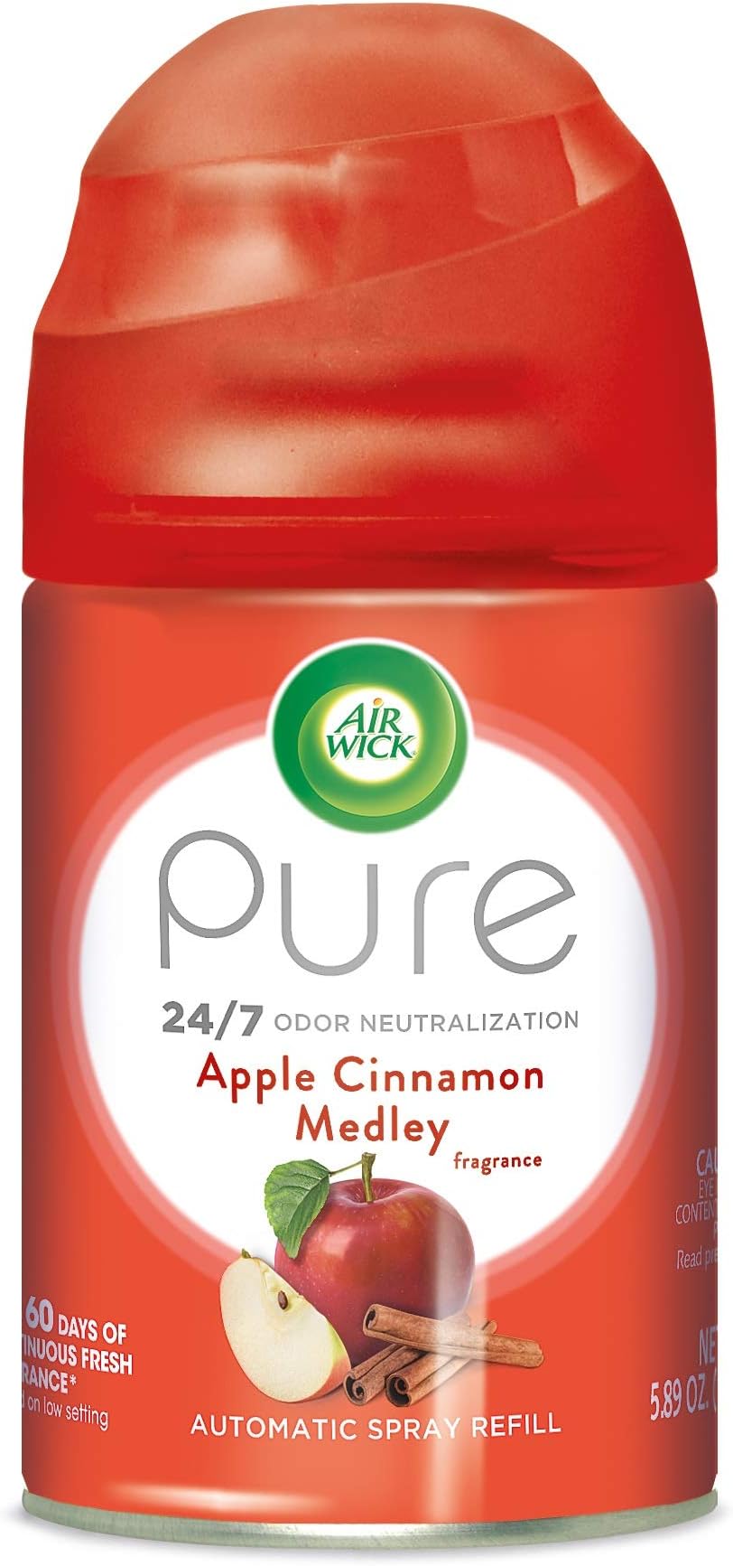 Pure Freshmatic Refill Automatic Spray, Apple Cinnamon Medley, 1ct, Air Freshener, Essential Oil, Odor Neutralization, Packaging May Vary