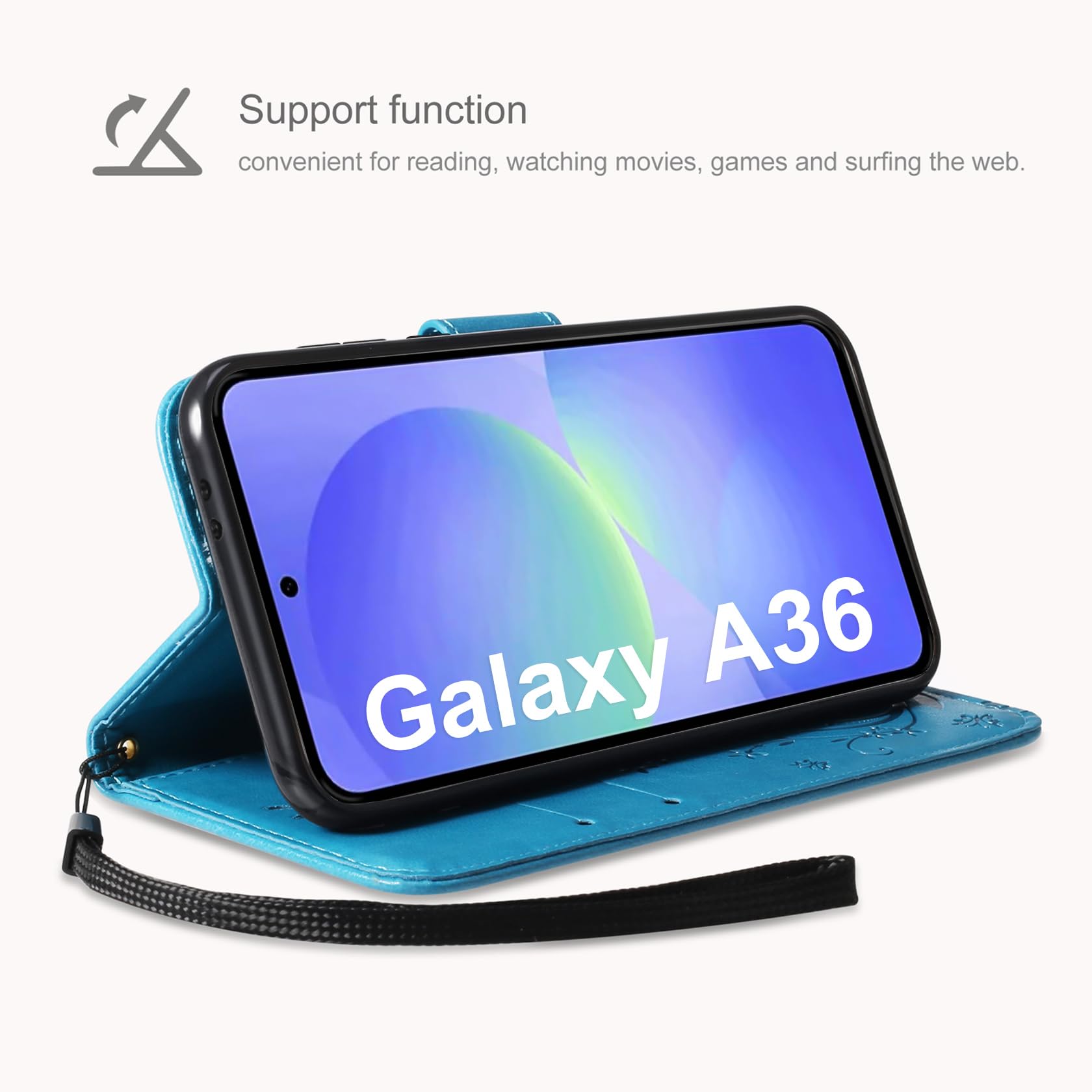 AROYI Etui kompatybilne z Samsung Galaxy A36 5G, etui z portfelem, skóra PU, z przegródkami na karty, składany stojak, magnetyczna ochrona etui z klapką, pasuje do telefonu Samsung Galaxy A36 5G