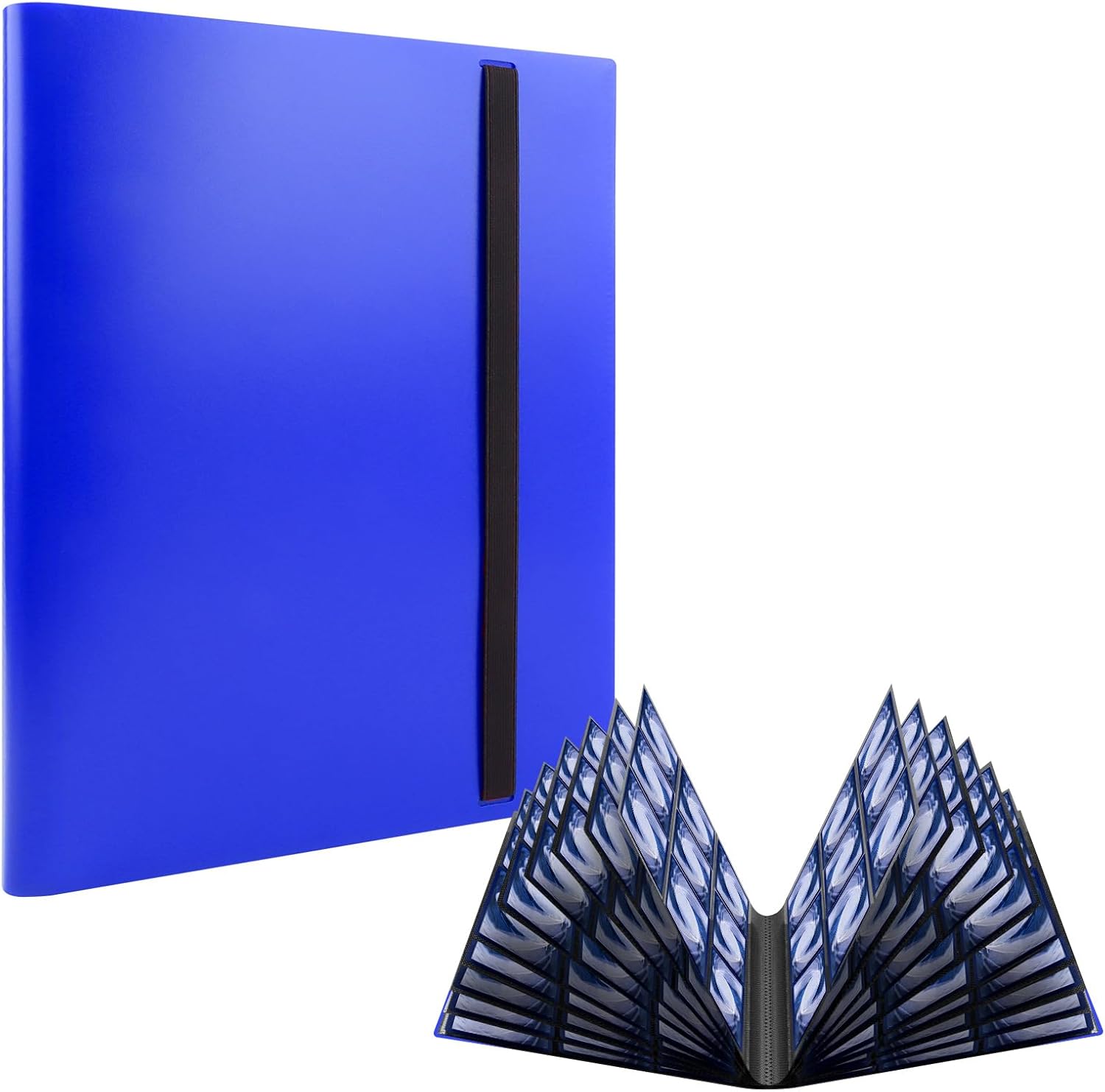 Scrapbook for Cards, 360 Card Capacity Trading Cards Album, Transparent Trading Card Folder, Scrapbook Cards for YuGiOh, Match Attax, Ninjago etc. (Blue)