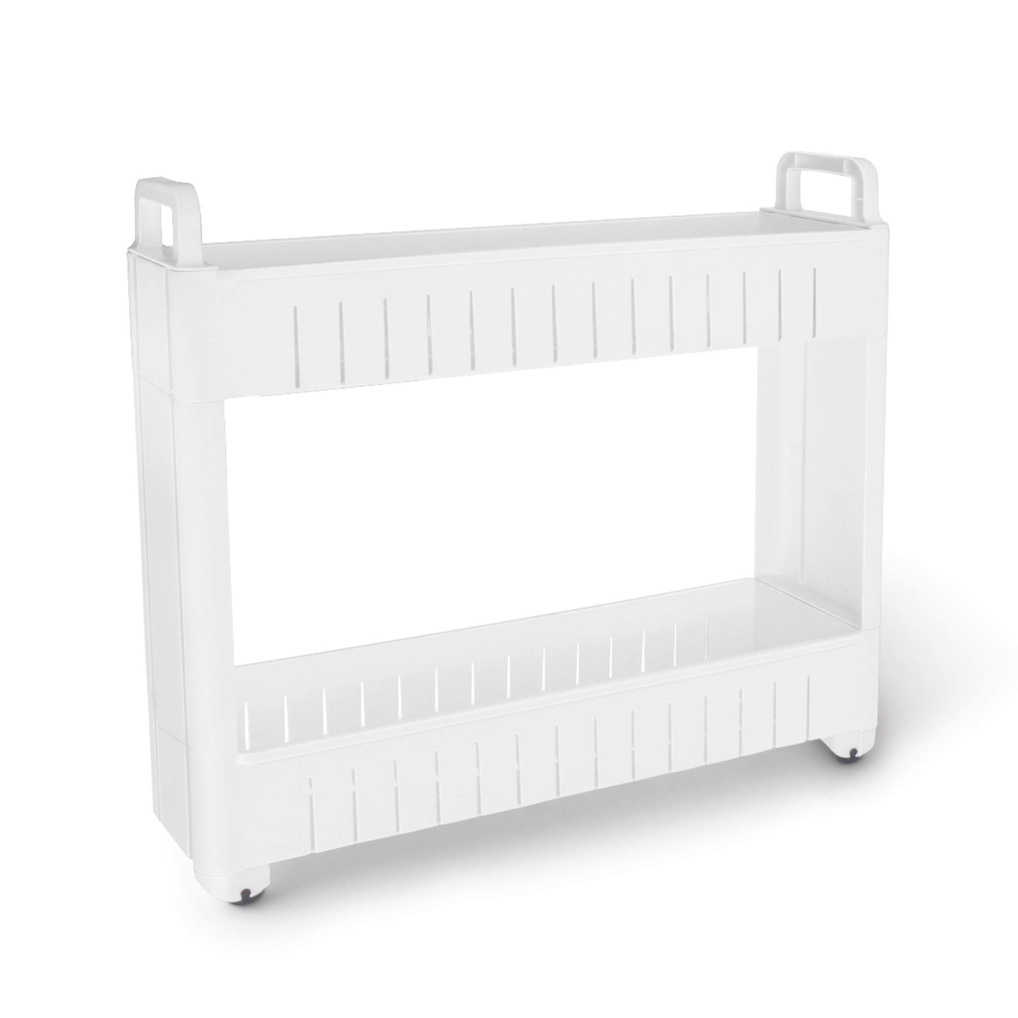 MILTON Roller Shelf 2 Layer Multipurpose Plastic Storage Organizer Rack with Wheels, Slim Slide Out Kitchen Trolley, White for Kitchen, Bathroom, Office (B089D8TTHN) Amazon Price History, Amazon Price Tracker