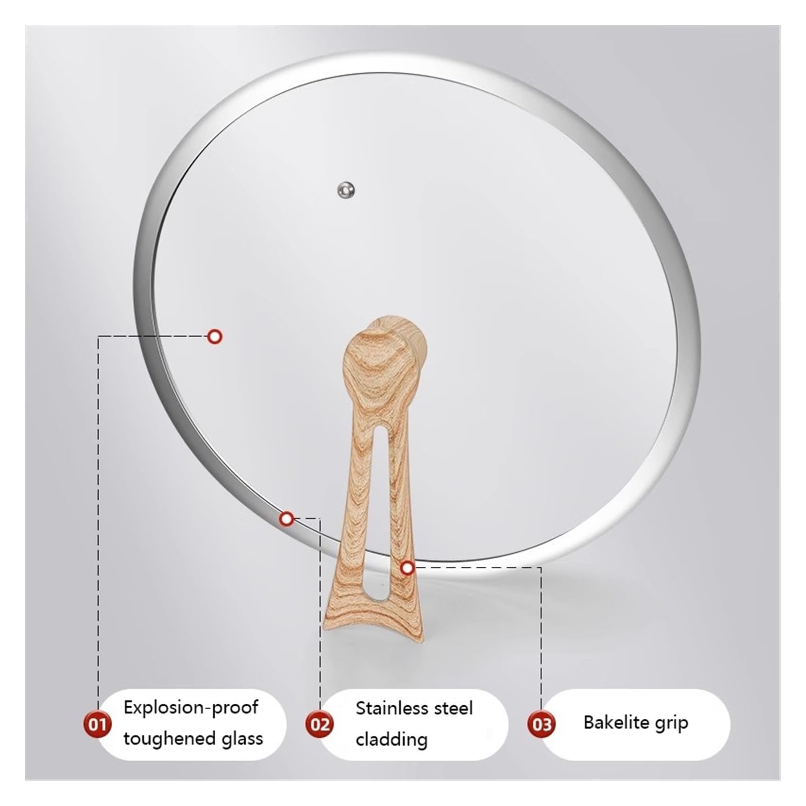Tapa Universal De Vidrio para Sartenes, Cubierta De Vidrio Templado Grueso para Uso Doméstico, Compatible con Sartenes, Woks, Tapas De Repuesto para Sartenes(Un color-32cm)