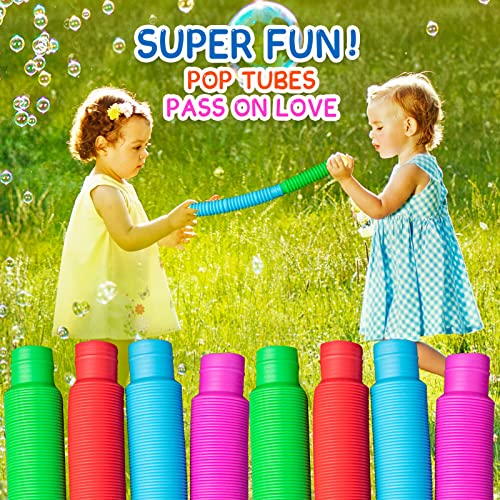 Milaloko Fidget Pop Tube Toys for Kids and Adults,Pop Multi-Color Tubes Sensory Toy - 4 Pack - Image 6