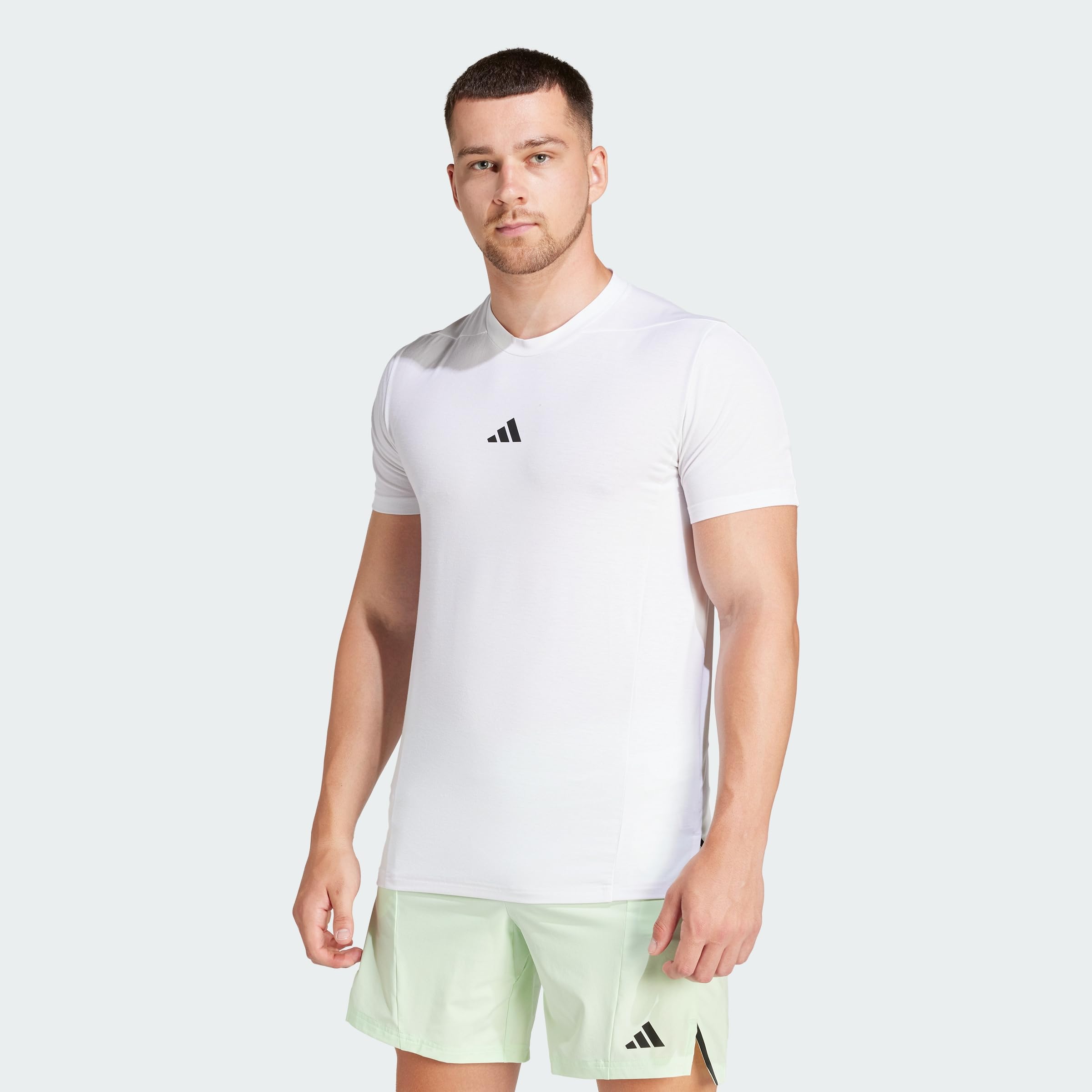 adidas Men's D4T Workout Shirt, White, XXL