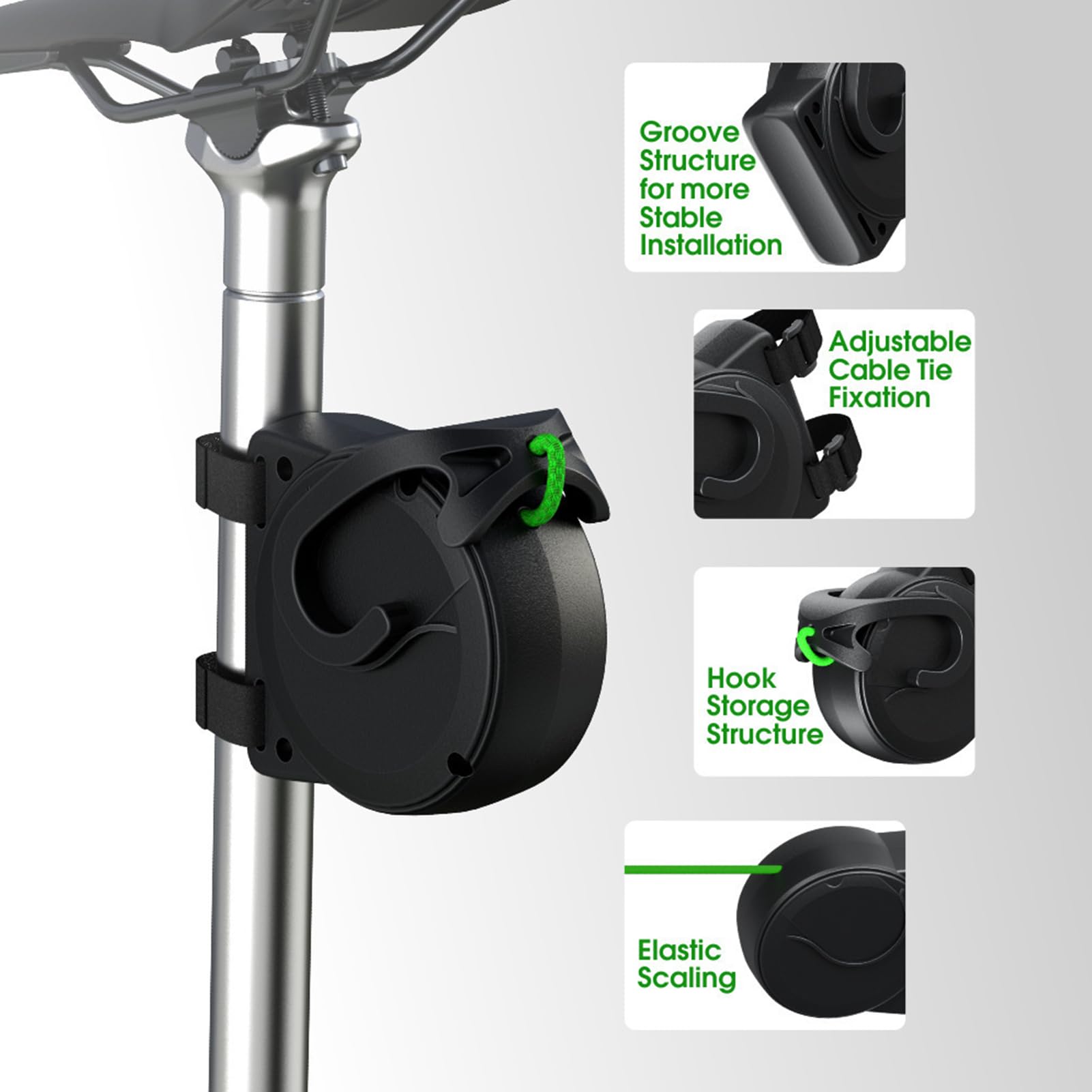 Traino bici bambino,Rimorchio bici bambini,Sistema di traino retrattile per bambini/adulti, Viene fornito con un guinzaglio in gomma super resistente e leggero da 2,6 m