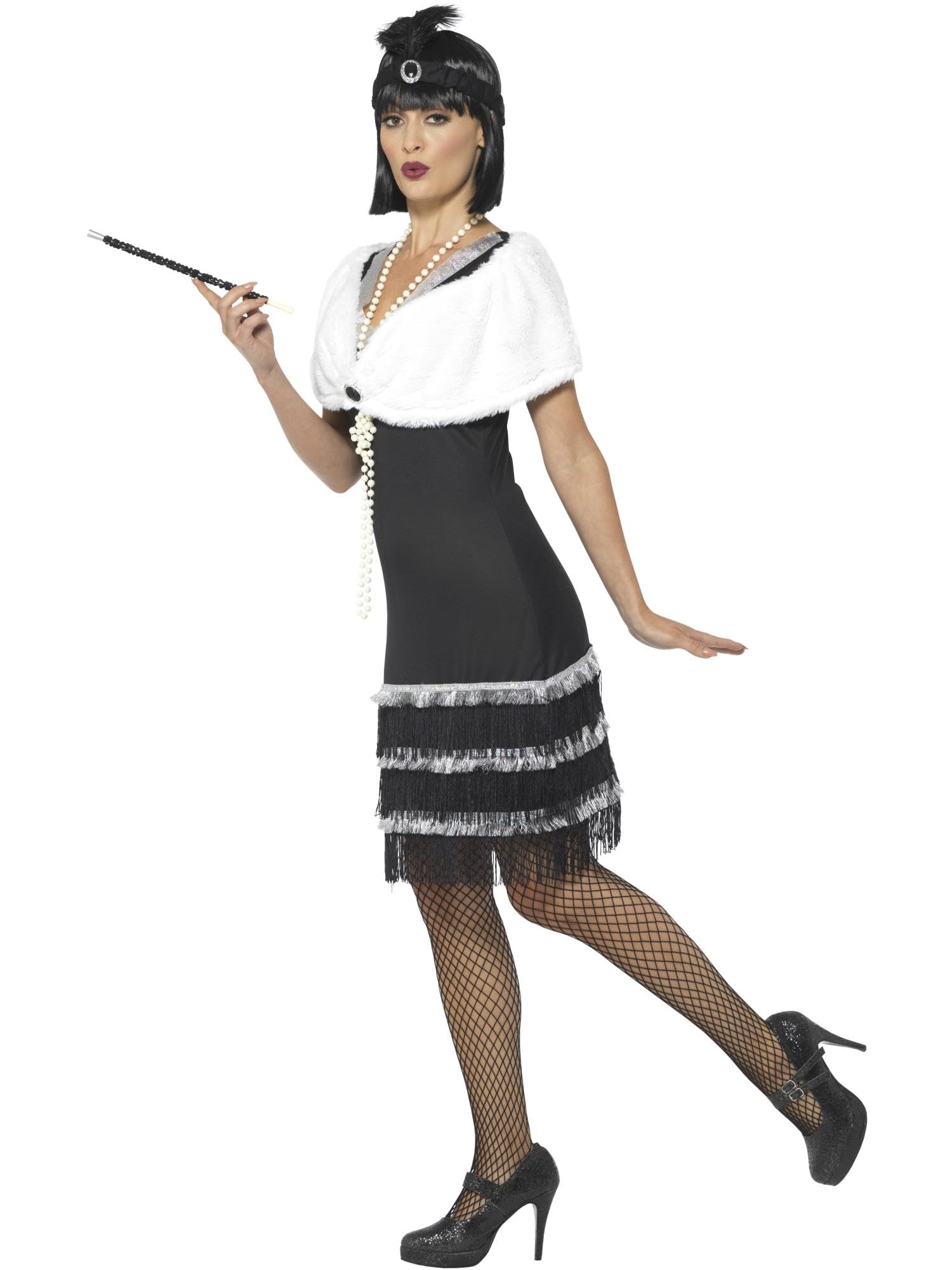 Smiffys - 43128L - Déguisement Femme, Garçonne - Taille - Noir