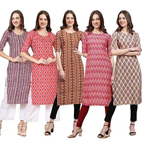 Image of Pinkmint Women's Crepe Digital Print Straight Kurta