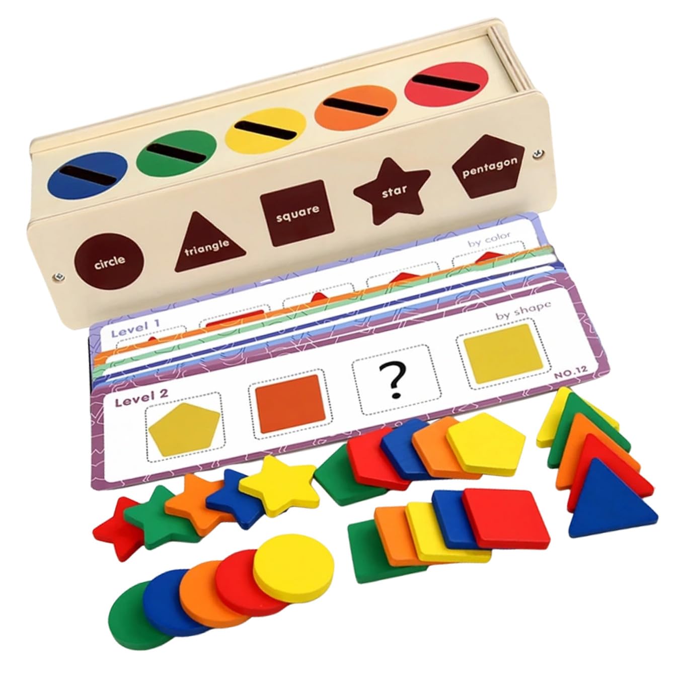 Trieur de Formes Compactes 1 Set en Bois et Papier pour Garçon et Filles